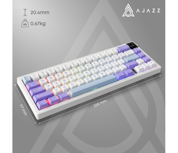 Ajazz AK650 Dream Weaver Switch Purple White Blue RGB z ekanem - 1536354 - zdjęcie 16